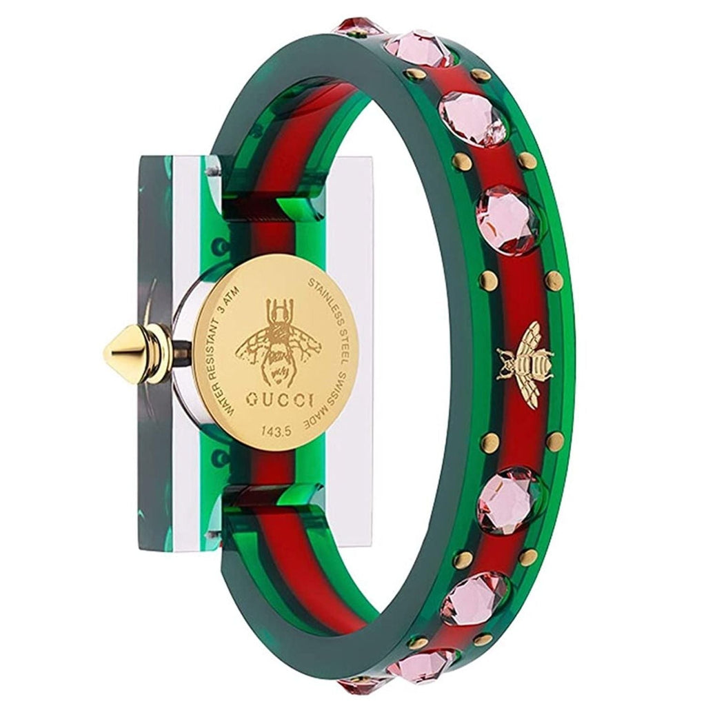 Gucci Vintage Web Pink Mother of Pearl Dial Two Tone Plastic Strap Watch For Women - YA143525 Buy Now By Gucci