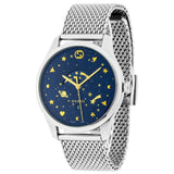 Gucci G-Timeless Motifs Moon Phase Blue Dial Silver Mesh Bracelet Watch For Men - YA126328 Buy Now By Gucci