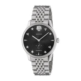 Gucci G Timeless Automatic Black Dial Silver Steel Strap Watch For Men - YA126353 Buy Now By Gucci