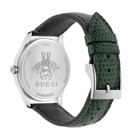 Gucci G-Timeless Mother of Pearl Green Dial Green Leather Strap Watch For Women - YA1264042 Buy Now By Gucci