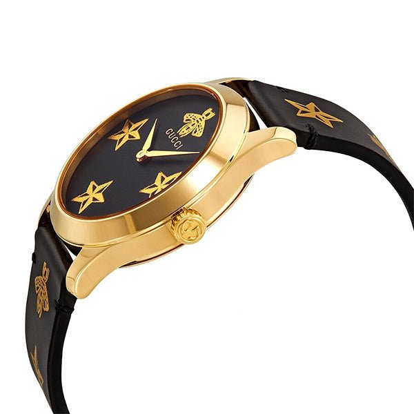 Gucci G-Timeless Black Dial Black Leather Strap Watch For Women - YA1264055 Buy Now By Gucci