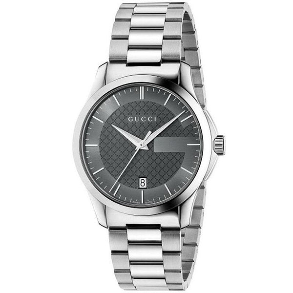 Gucci G Timeless Grey Dial Silver Steel Strap Watch For Men - YA126441 Buy Now By Gucci