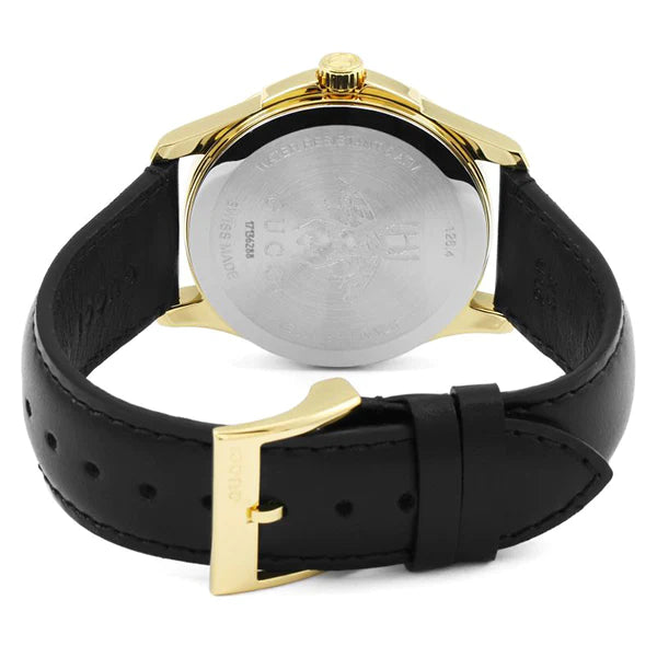 Gucci Le Marche Des Merveilles Quartz Green Dial Black Leather Strap Watch For Women - YA126463 Buy Now By Gucci