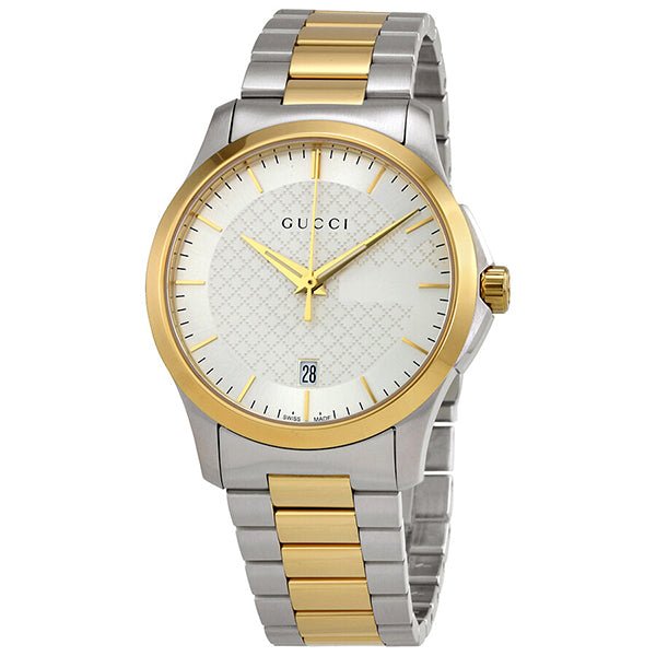 Gucci G Timeless Silver Dial Two Tone Steel Strap Watch For Men - YA126474 Buy Now By Gucci