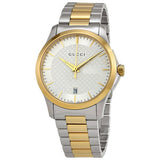 Gucci G Timeless Silver Dial Two Tone Steel Strap Watch For Men - YA126474 Buy Now By Gucci