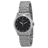 Gucci G Timeless Diamonds Black Dial Silver Steel Strap Watch For Men - YA126405 Buy Now By Gucci