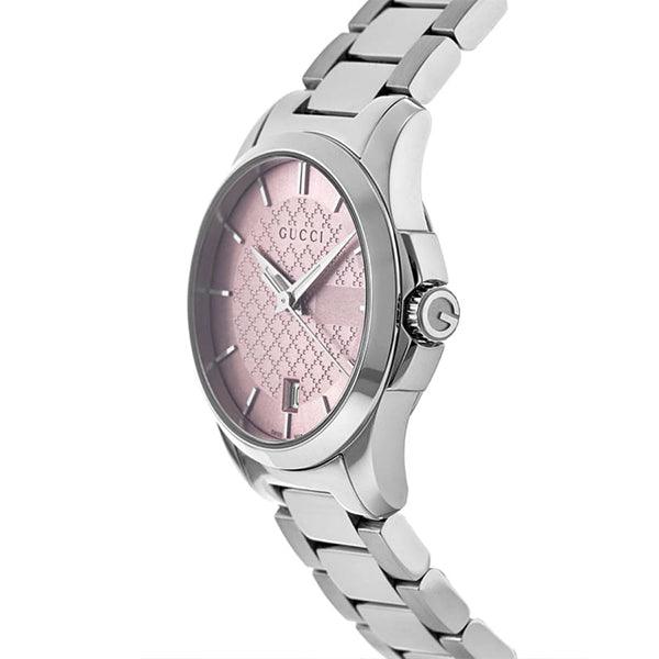Gucci G Timeless Pink Dial Silver Steel Strap Watch For Women - YA126524 Buy Now By Gucci