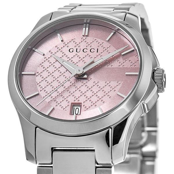 Gucci G Timeless Pink Dial Silver Steel Strap Watch For Women - YA126524 Buy Now By Gucci