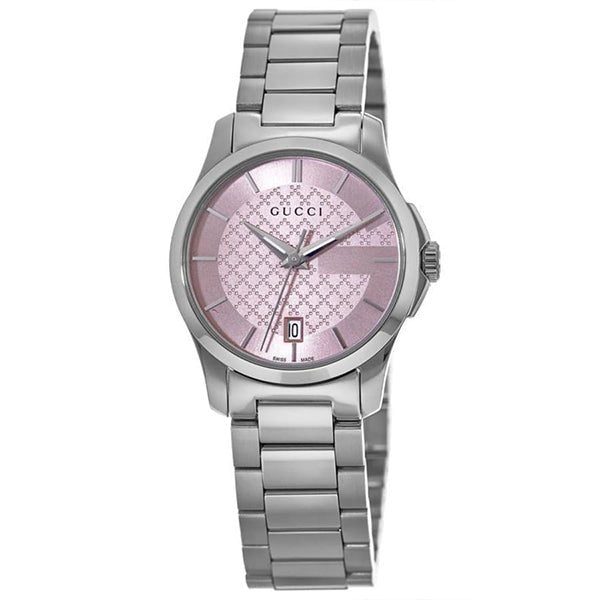 Gucci G Timeless Pink Dial Silver Steel Strap Watch For Women - YA126524 Buy Now By Gucci