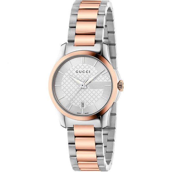 Gucci G Timeless Silver Dial Two Tone Steel Strap Watch For Women - YA126528 Buy Now By Gucci