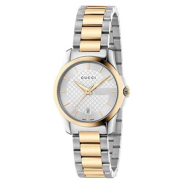 Gucci G Timeless Silver Dial Two Tone Steel Strap Watch For Women - YA126563 Buy Now By Gucci