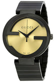 Gucci Interlocking Grammy XL Gold Dial Black Steel Strap Watch for Men - YA133209 Buy Now By Gucci