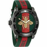 Gucci Dive Green & Red Dial Green & Red Nylon Strap Watch For Men - YA136216 Buy Now By Gucci
