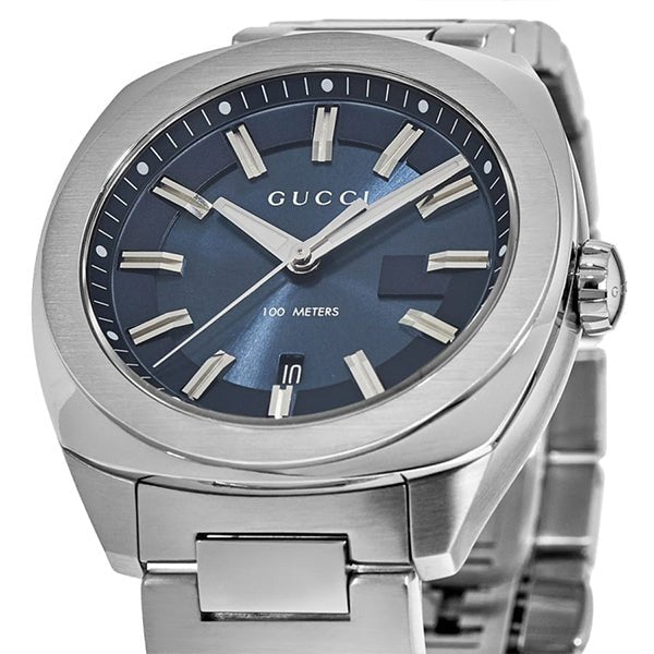 Gucci GG2570 Quartz Blue Dial Silver Steel Strap Watch For Men - YA142303 Buy Now By Gucci
