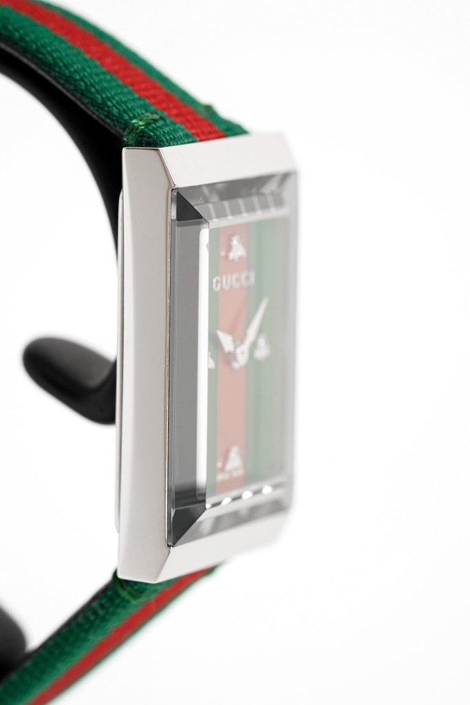 Gucci G-Frame Mother of Pearl Dial Two Tone Nylon Strap Watch For Women - YA147404 Buy Now By Gucci