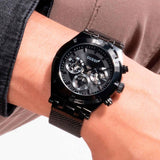 Guess Continental Chronograph Black Dial Black Mesh Strap Watch For Men - GW0582G3 Buy Now By Guess