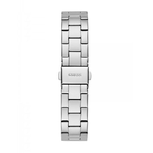 Guess Cubed Analog Silver Dial Silver Steel Strap Watch For Women - GW0606L1 Buy Now By Guess