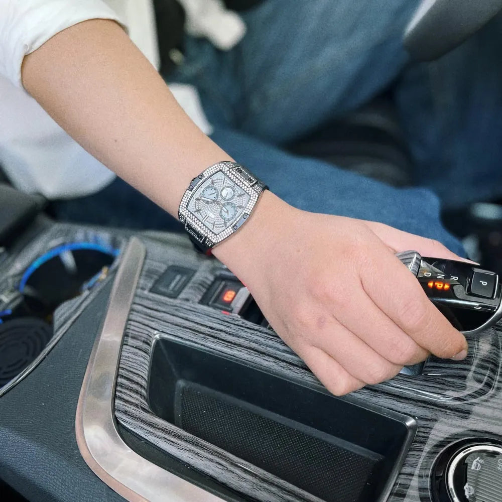 Guess Phoenix Multifunction Silver Dial Black Silicone Strap Watch For Men - GW0048G1 Buy Now By Guess