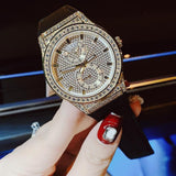 Guess Princess Crystals Gold Dial Black Silicone Strap Watch For Women - GW0439L2 Buy Now By Guess