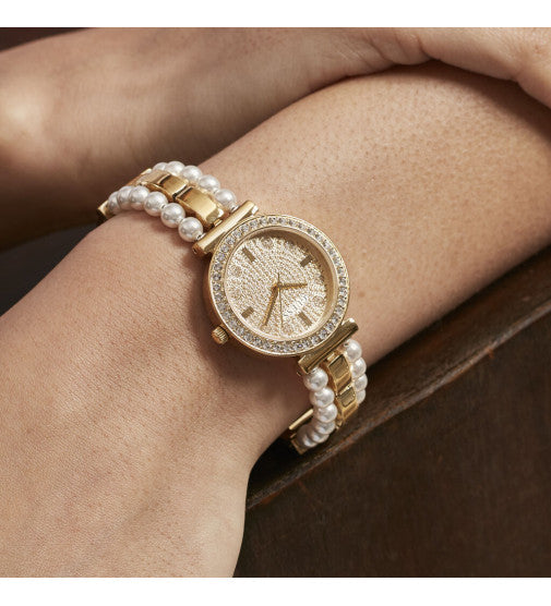 Guess Gala Diamonds Gold Dial Two Tone Steel Strap Watch for Women - GW0531L2 Buy Now By Guess