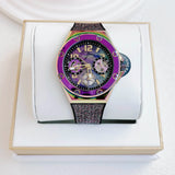 Guess Multifunction Analog Purple Dial Black Rubber Strap Watch For Women - GW0620L4 Buy Now By Guess