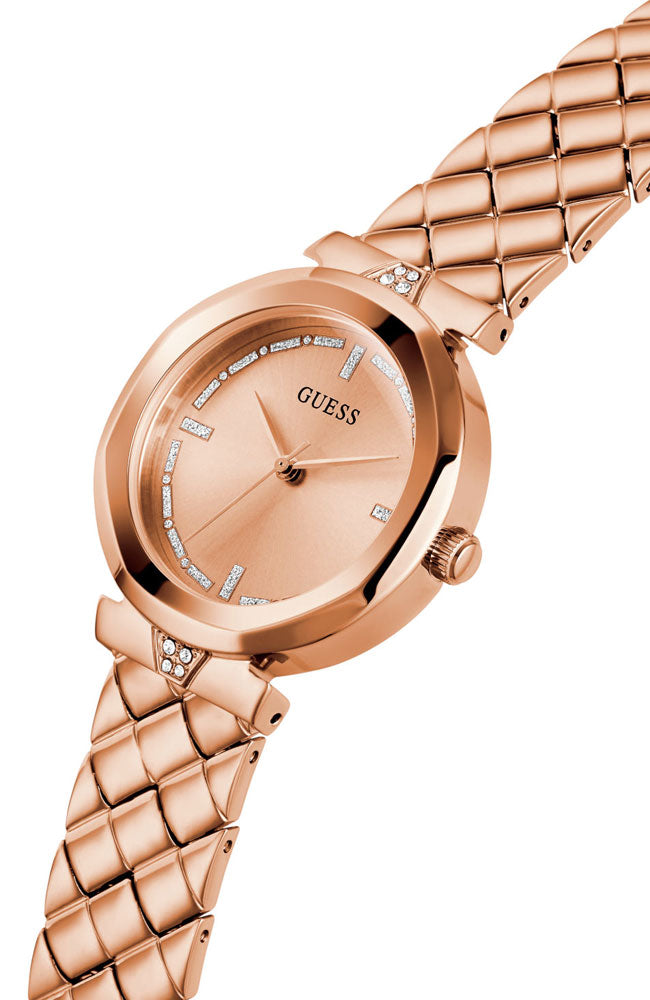 Guess Rumour Quartz Rose Gold Dial Rose Gold Steel Strap Watch For Women - GW0613L3 Buy Now By Guess