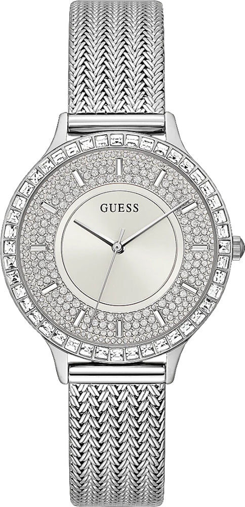 Guess Soiree Diamonds Silver Dial Silver Mesh Bracelet Watch for Women - GW0402L1 Buy Now By Guess
