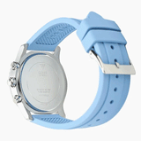 Guess Confetti Crystal Silver Dial Blue Rubber Strap Watch For Women - W1098L3 Buy Now By Guess
