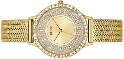 Guess Soiree Diamonds Gold Dial Gold Mesh Bracelet Watch for Women - GW0402L2 Buy Now By Guess