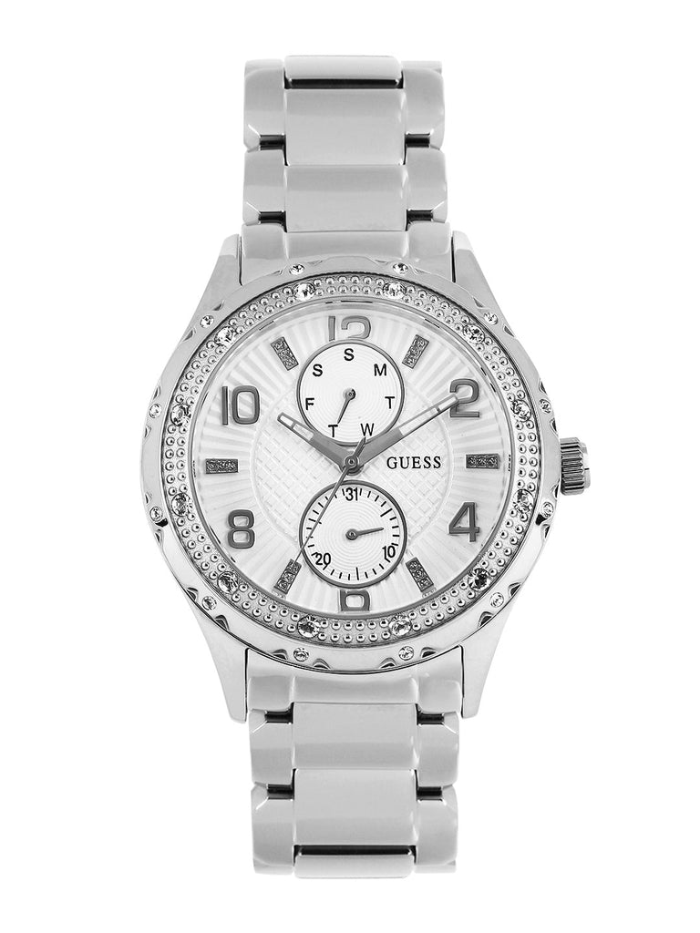 Guess Siren White Dial Silver Steel Strap Watch for Women - W0442L1 Buy Now By Guess