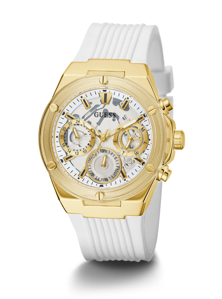 Guess Athena White Dial White Rubber Strap Watch for Women - GW0409L2 Buy Now By Guess