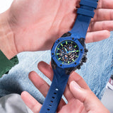 Guess Formula Multifunction Blue Dial Blue Silicone Strap Watch For Men - GW0579G3 Buy Now By Guess