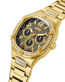 Guess Duke Glitz Crystals Gold Dial Gold Steel Strap Watch For Men - GW0576G2 Buy Now By Guess