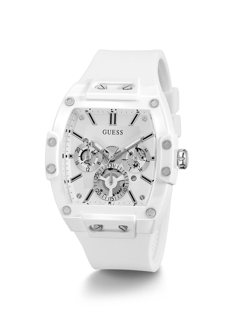 Guess Phoenix Multifunction White Dial White Rubber Strap Watch for Men - GW0203G2 Buy Now By Guess