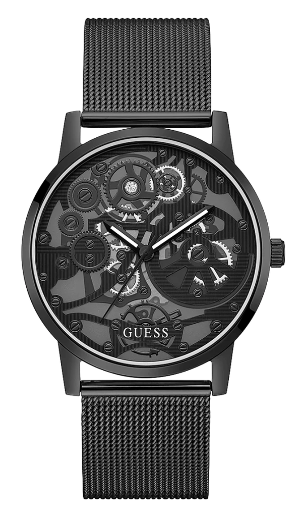 Guess Gadget Black Dial Black Mesh Bracelet Watch for Men - GW0538G3 Buy Now By Guess