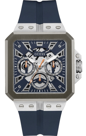 Guess Leo Chronograph Navy Blue Dial Blue Silicone Strap Watch For Men - GW0637G1 Buy Now By Guess