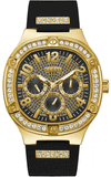 Guess Duke Crystals Black Dial Black Silicone Strap Watch For Men - GW0641G2 Buy Now By Guess