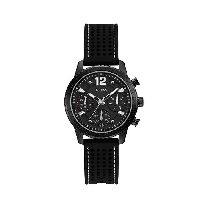Guess Marina Chronograph Black Dial Black Rubber Strap Watch for Women - W1025L3 Buy Now By Guess