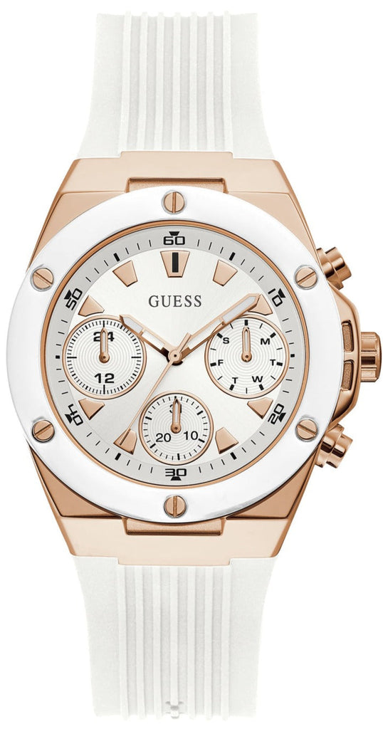 Guess Athena White Dial White Rubber Strap Watch For Women - GW0030L3 Buy Now By Guess