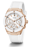 Guess Athena White Dial White Rubber Strap Watch For Women - GW0030L3 Buy Now By Guess