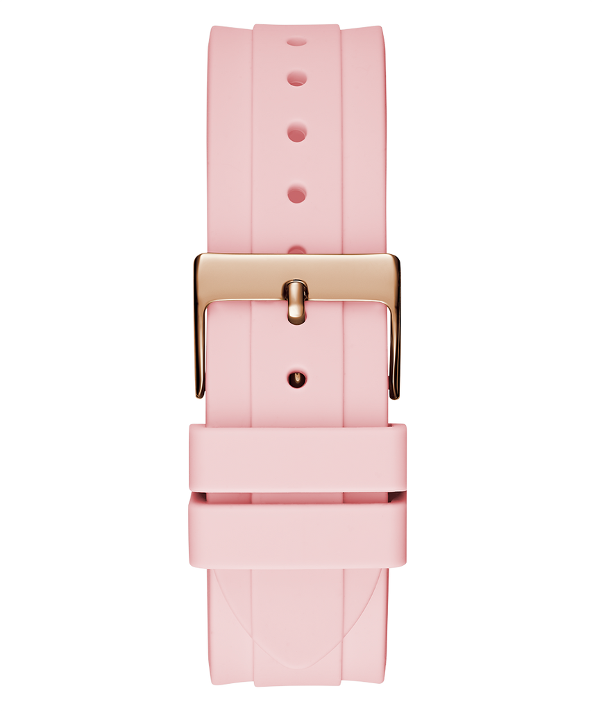 Guess Sparkling Chronograph Crystals Pink Dial Pink Silicone Strap Watch For Women - GW0032L4 Buy Now By Guess