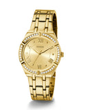 Guess Cosmo Diamonds Gold Dial Gold Steel Strap Watch For Women - GW0033L2 Buy Now By Guess