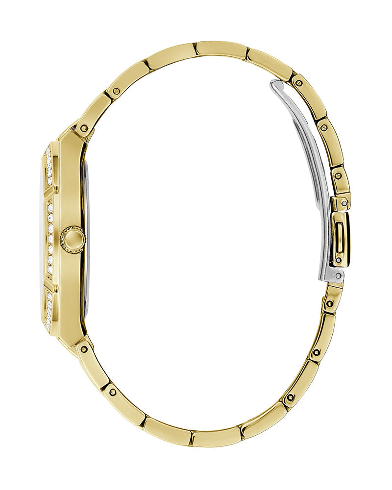 Guess Cosmo Diamonds Green Dial Gold Steel Strap Watch for Women - GW0033L8 Buy Now By Guess