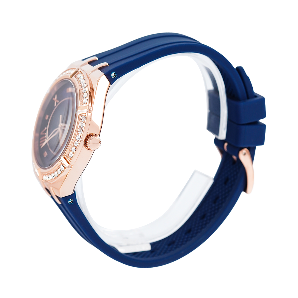 Guess Cosmo Diamonds Blue Blue Dial Blue Silicone Strap Watch for Women - GW0034L4 Buy Now By Guess