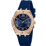 Guess Cosmo Diamonds Blue Blue Dial Blue Silicone Strap Watch for Women - GW0034L4 Buy Now By Guess