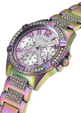Guess Lady Frontier Diamonds Silver Dial Multicolor Steel Strap Watch for Women - GW0044L1 Buy Now By Guess