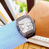 Guess Phoenix Multifunction Silver Dial Black Silicone Strap Watch For Men - GW0048G1 Buy Now By Guess