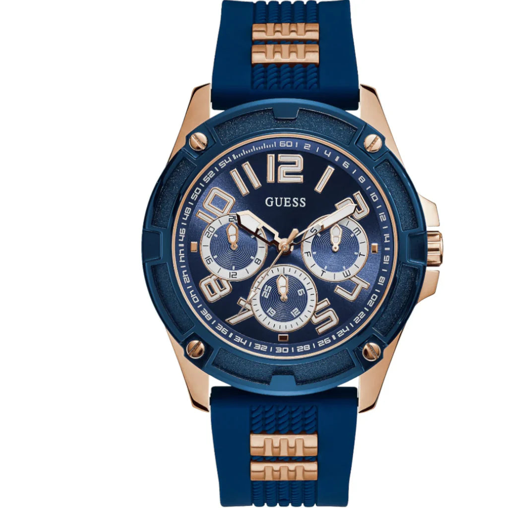 Guess Delta Blue Dial Blue Silicone Strap Watch for Men - GW0051G3 Buy Now By Guess