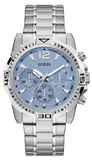 Guess Commander Chronograph Blue Dial Silver Steel Strap Watch for Men - GW0056G2 Buy Now By Guess