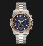 Guess Commander Chronograph Blue Dial Two Tone Steel Strap Watch for Men - GW0056G5 Buy Now By Guess